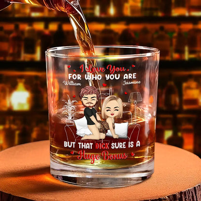 Chibi Couple Roses Are Red The Morning Is Foggy - Personalized Whiskey Glass