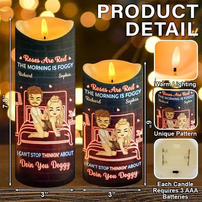 Roses Are Red The Morning Is Foggy - Personalized Flameless LED Candle