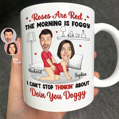 Custom Photo Couple Roses Are Red The Morning Is Foggy - Personalized Mug