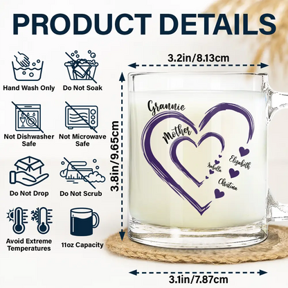 Mom's Grandma's Sweethearts - Personalized Glass Mug