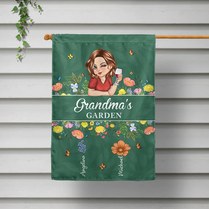 Birth Month Flower Grandma's Garden - Personalized Flag