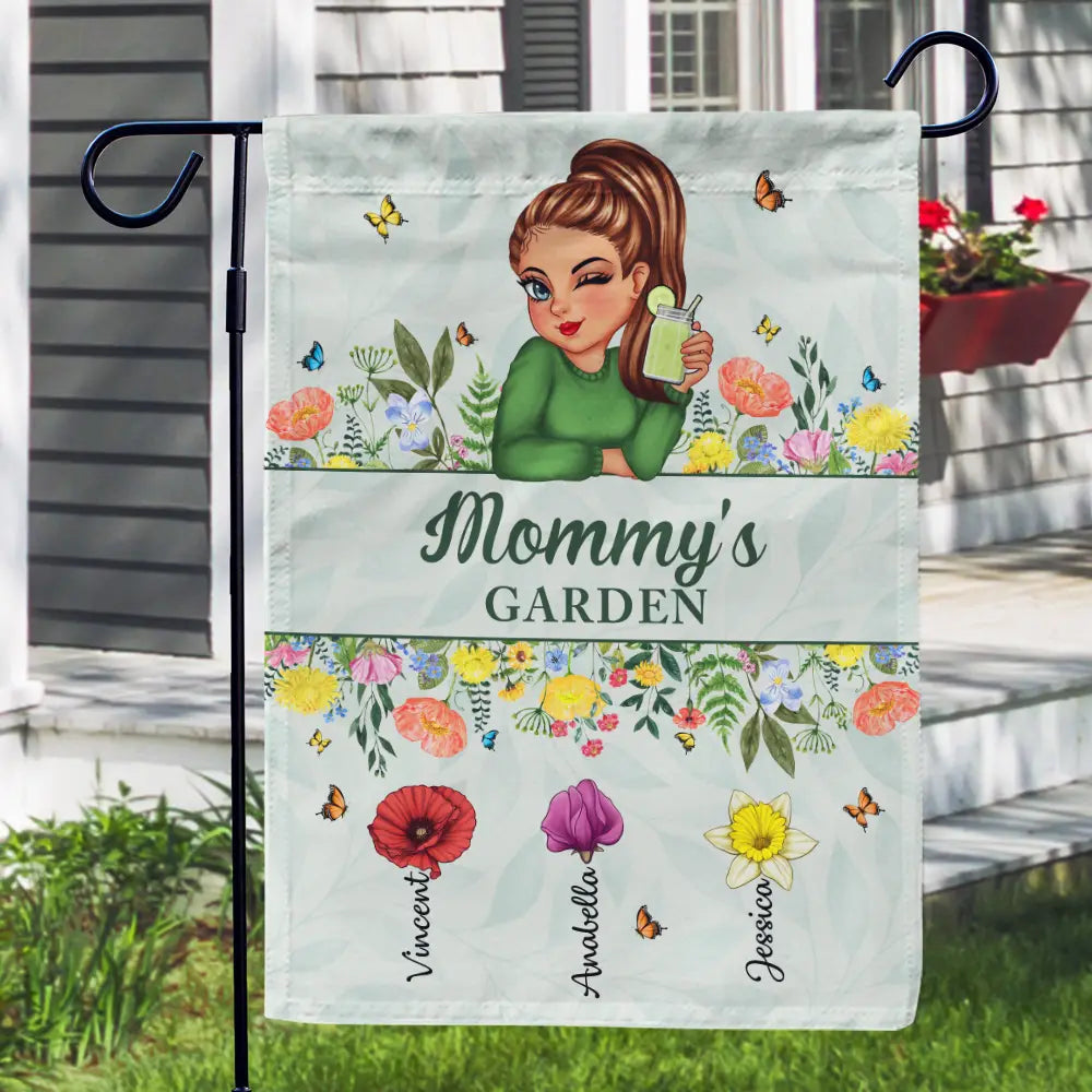 Birth Month Flower Grandma's Garden - Personalized Flag