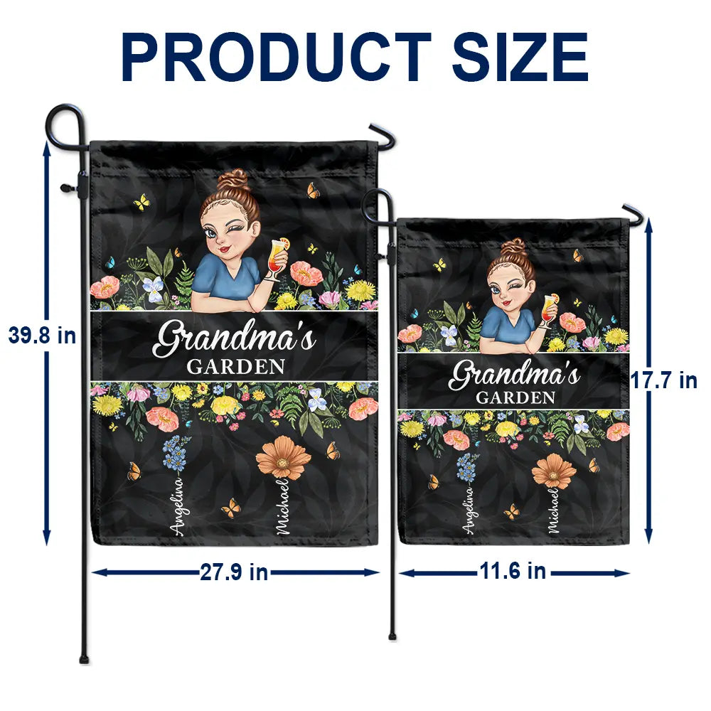 Birth Month Flower Grandma's Garden - Personalized Flag