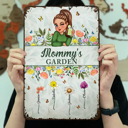Birth Month Flower Grandma's Garden - Personalized Classic Metal Signs