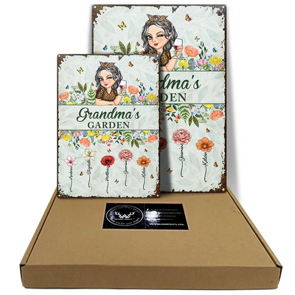 Birth Month Flower Grandma's Garden - Personalized Classic Metal Signs