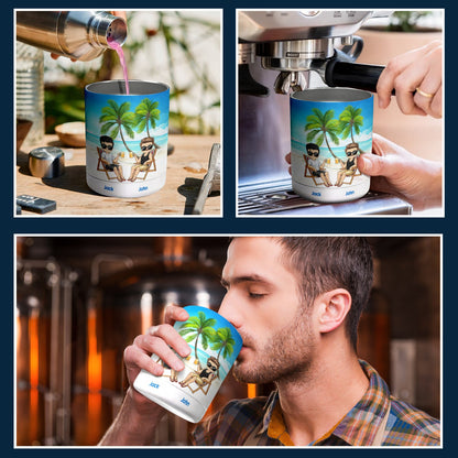 Beach Just Another Day - Gift For Couples - Personalized Lowball Tumbler