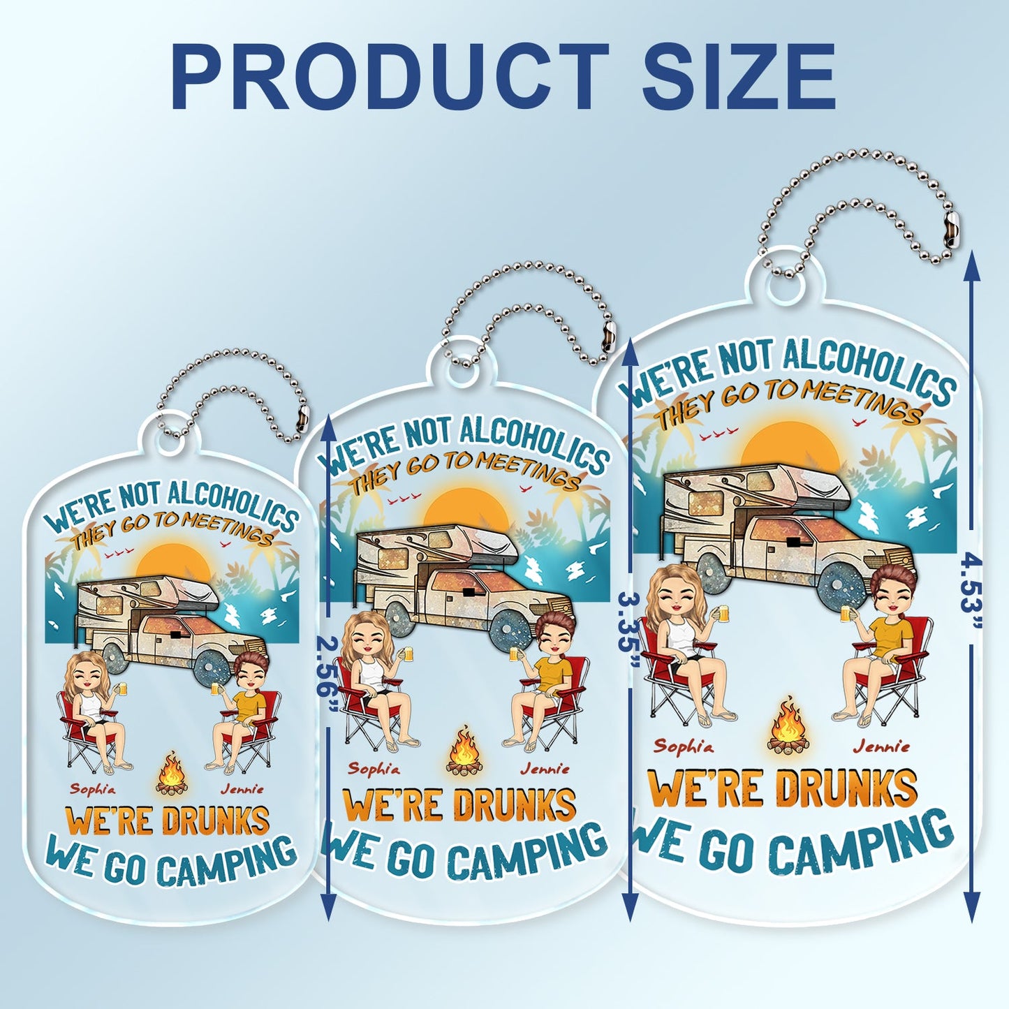 Beach Camping We're Drunks - Gift For Bestie And Couple - Personalized Acrylic Car Hanger