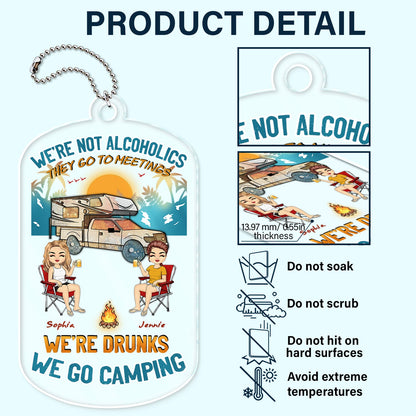 Beach Camping We're Drunks - Gift For Bestie And Couple - Personalized Acrylic Car Hanger