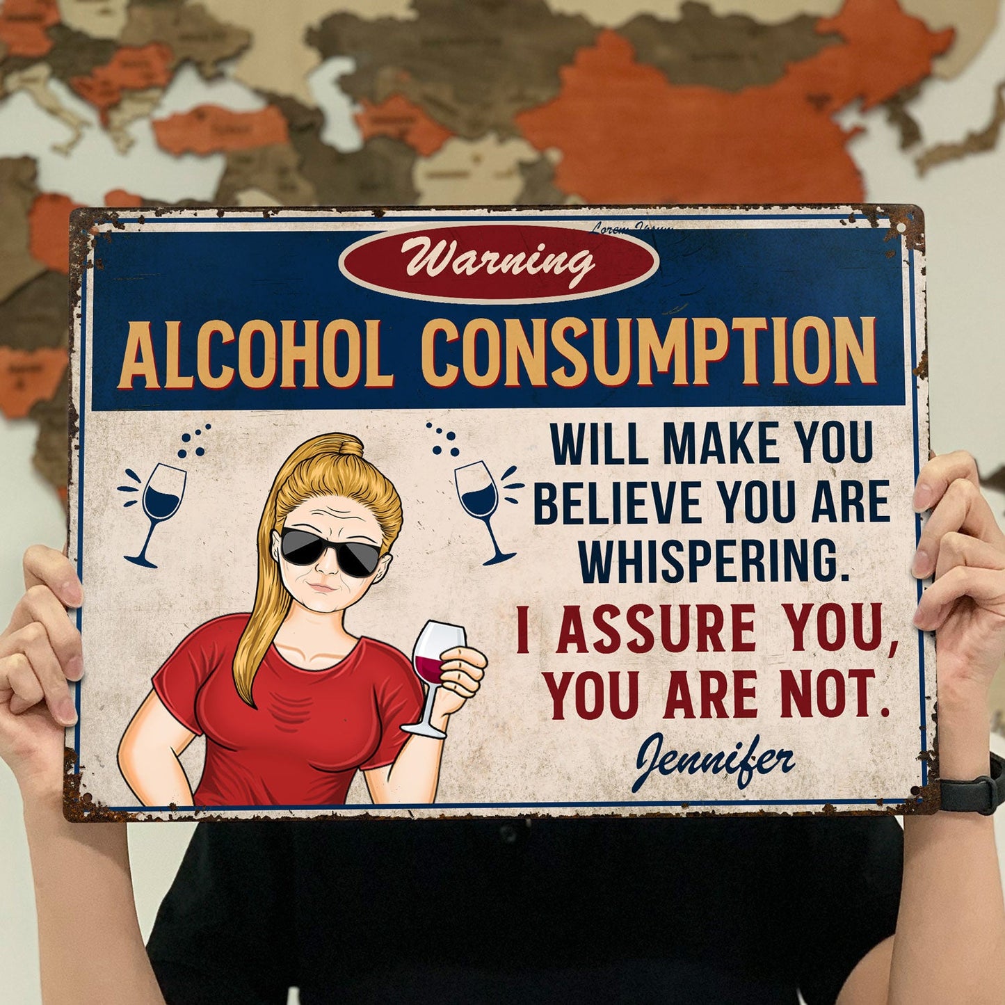 Warning Patio Bar Alcohol Consumption - Personalized Classic Metal Signs