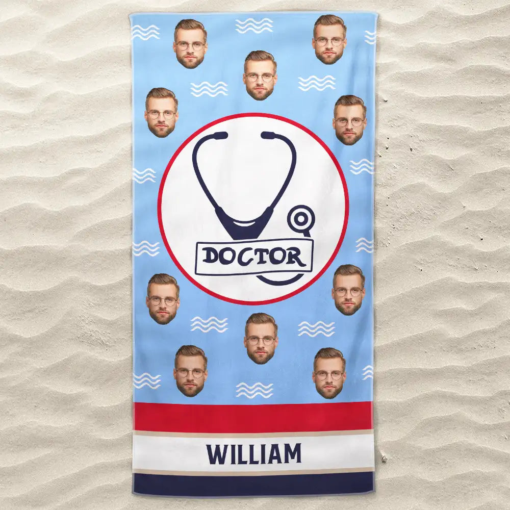 Custom Photo Nautical Family - Personalized Beach Towel