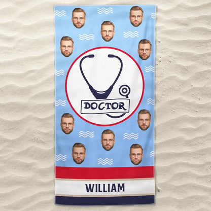 Custom Photo Nautical Family - Personalized Beach Towel