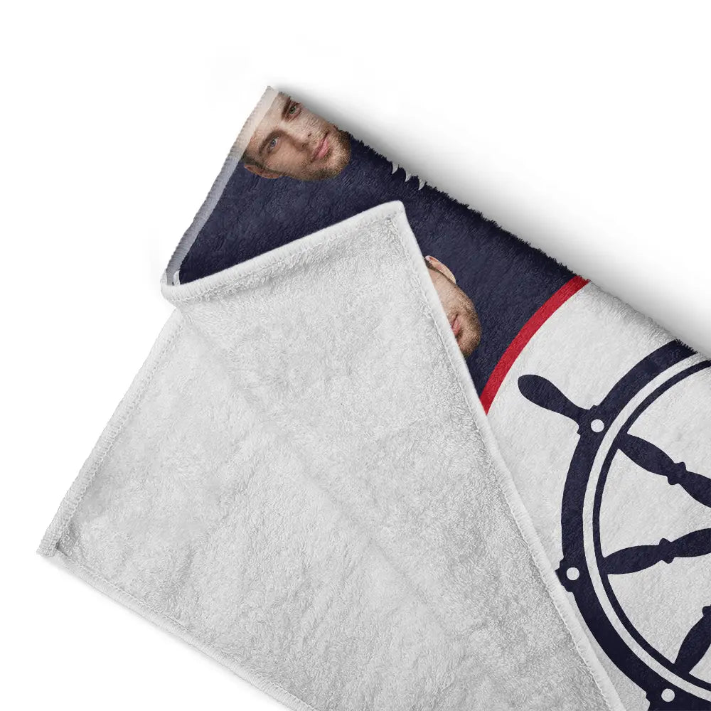Custom Photo Nautical Family - Personalized Beach Towel