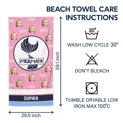 Custom Photo Nautical Family - Personalized Beach Towel