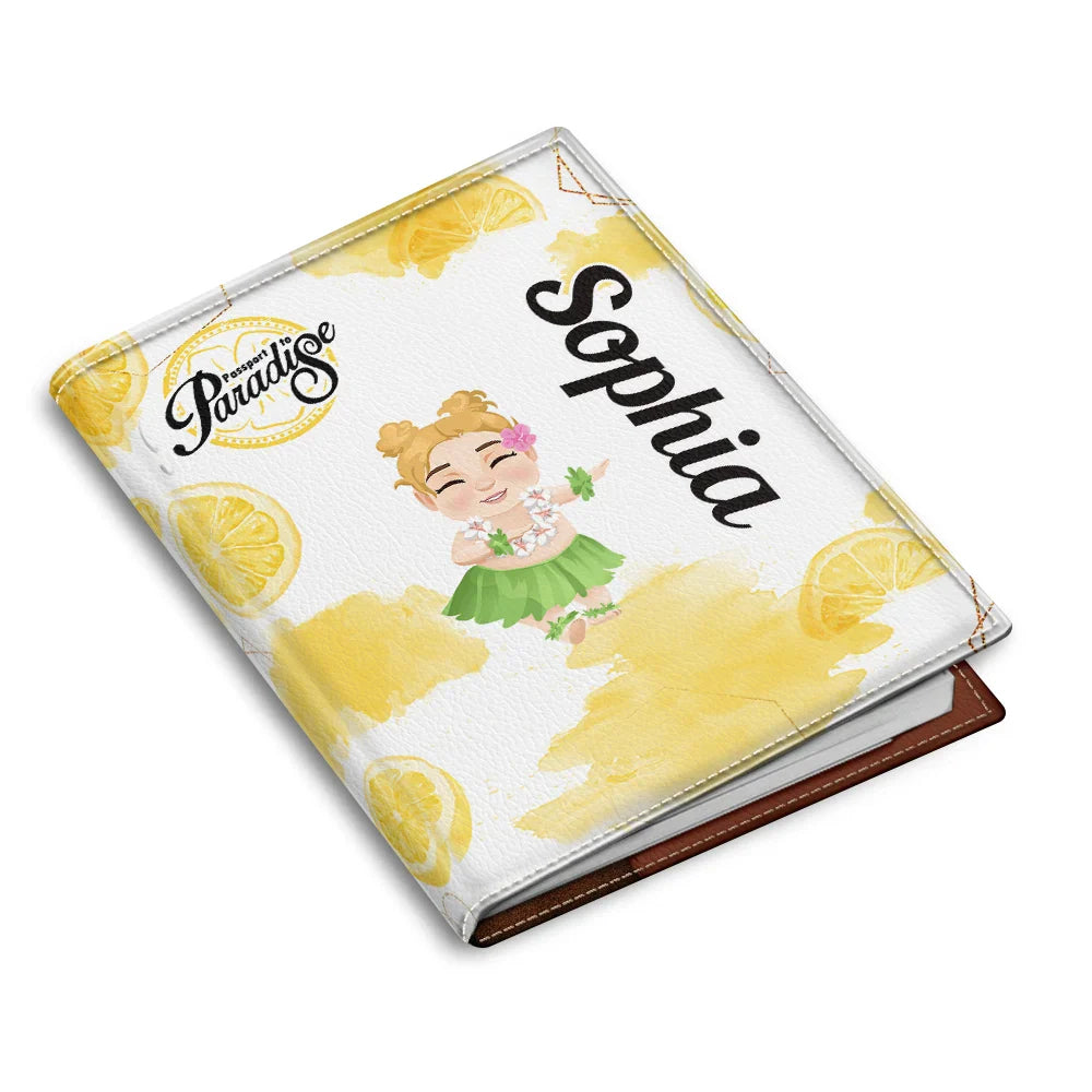 Hula Dancing Passport To Paradise - Personalized Passport Cover, Passport Holder