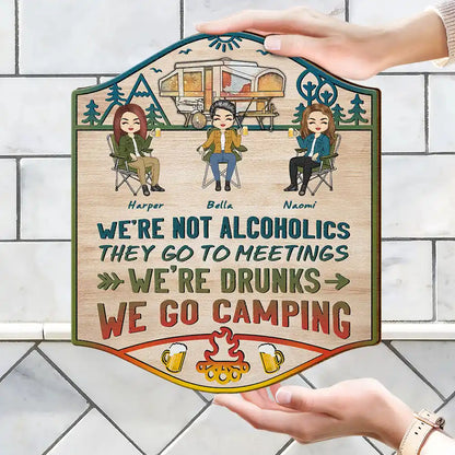 Rhymes With Camping - Personalized Custom Shaped Wood Sign