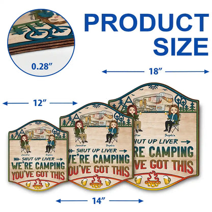 Rhymes With Camping - Personalized Custom Shaped Wood Sign