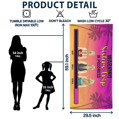 Trip In Progress - Personalized Beach Towel