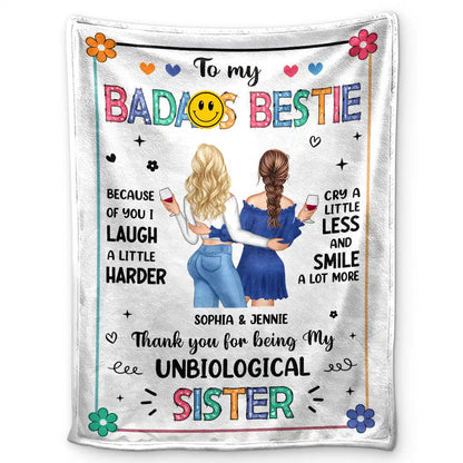 Bestie Because Of You - Personalized Fleece Blanket, Sherpa Blanket