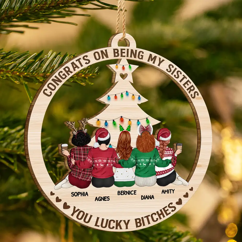 Congrats On Being My Bestie - Personalized Wooden Cutout Ornament