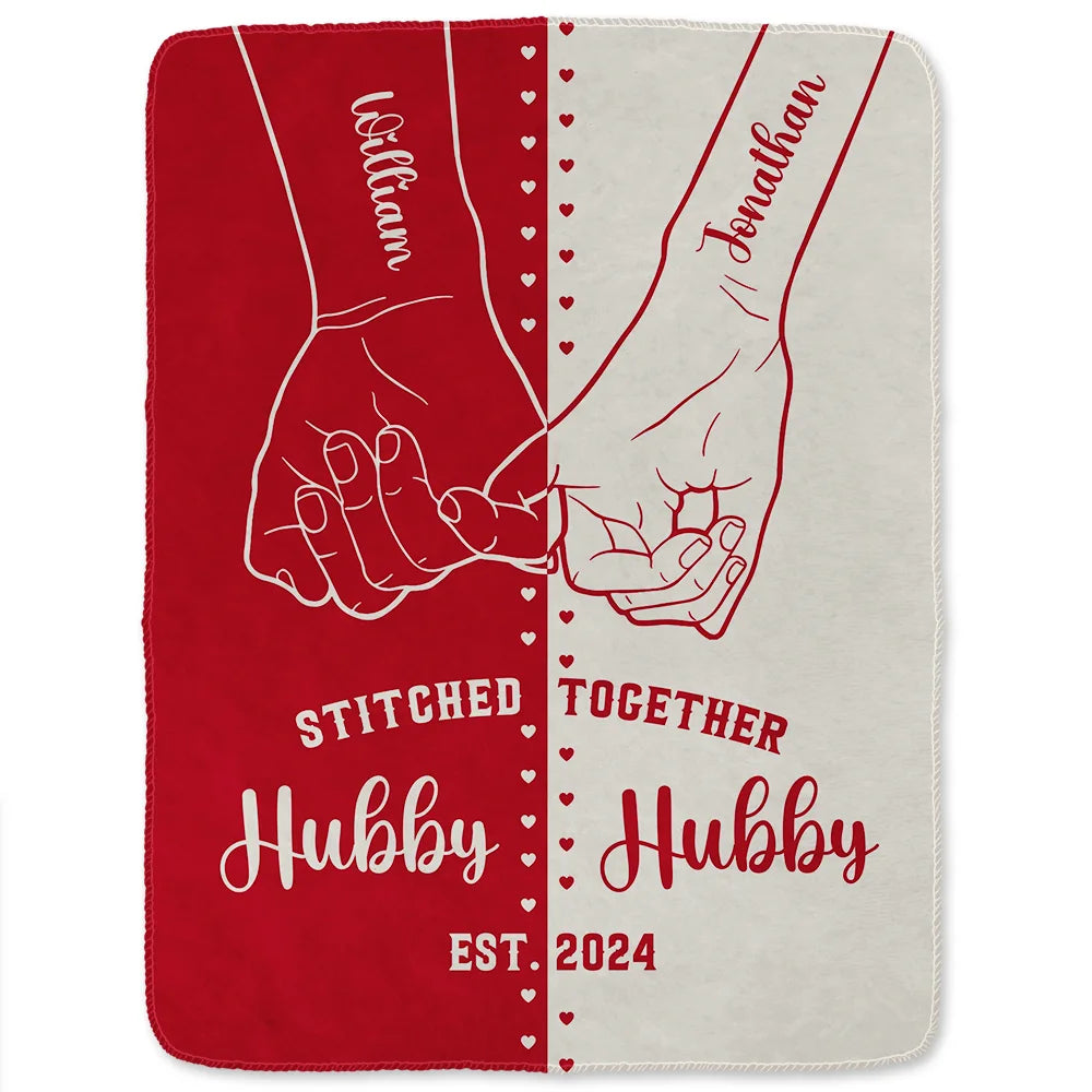 Stitched Together - Personalized Fleece Blanket, Sherpa Blanket