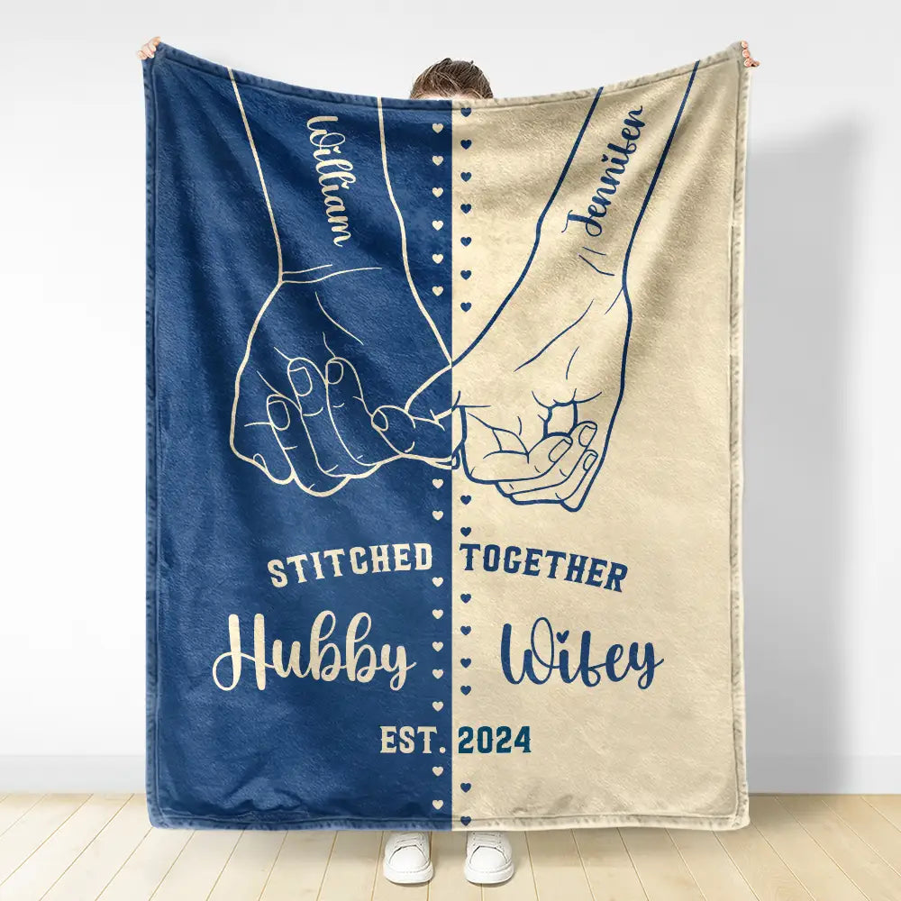 Stitched Together - Personalized Fleece Blanket, Sherpa Blanket