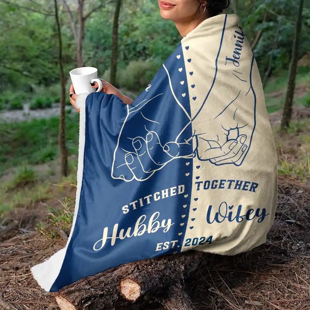 Stitched Together - Personalized Fleece Blanket, Sherpa Blanket