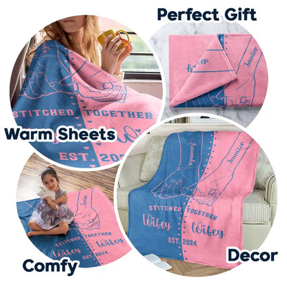 Stitched Together - Personalized Fleece Blanket, Sherpa Blanket