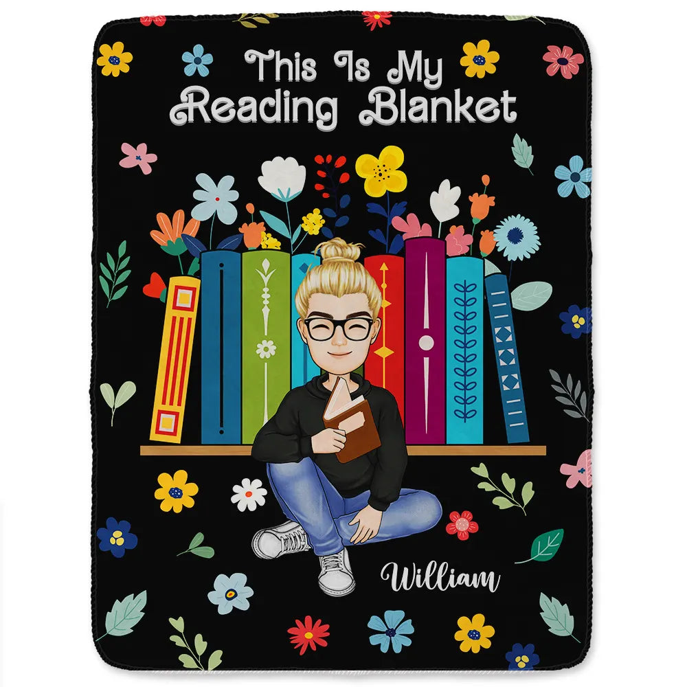 Book Flower My Reading Blanket - Personalized Fleece Blanket, Sherpa Blanket