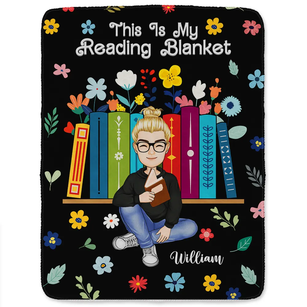 Book Flower My Reading Blanket - Personalized Fleece Blanket