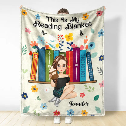 Book Flower My Reading Blanket - Personalized Fleece Blanket, Sherpa Blanket