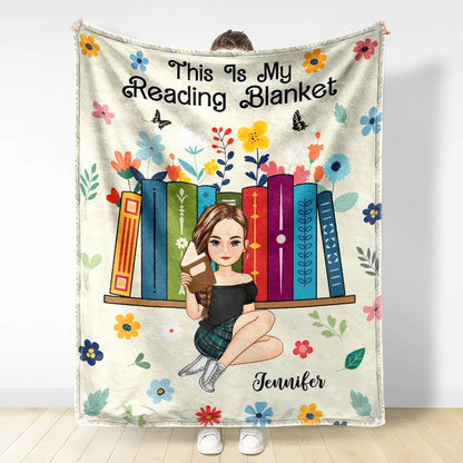 Book Flower My Reading Blanket - Personalized Fleece Blanket