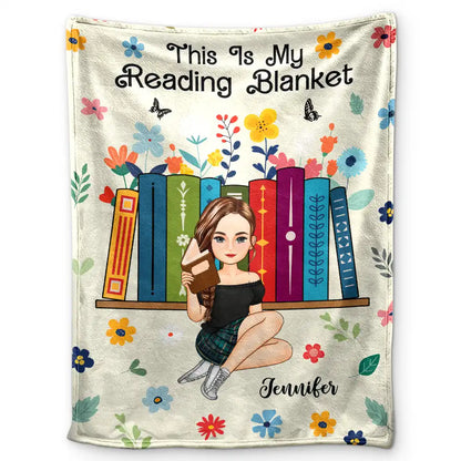 Book Flower My Reading Blanket - Personalized Fleece Blanket, Sherpa Blanket