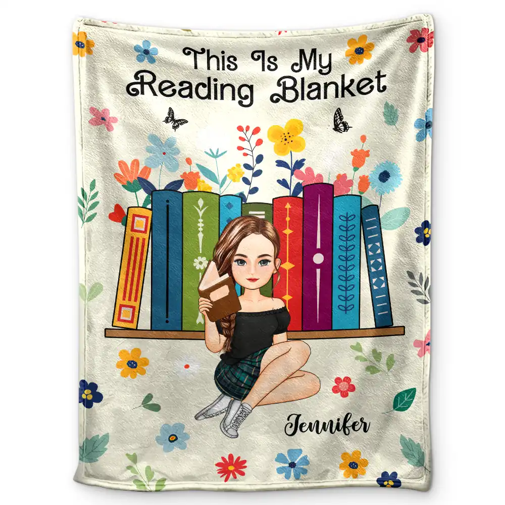 Book Flower My Reading Blanket - Personalized Fleece Blanket