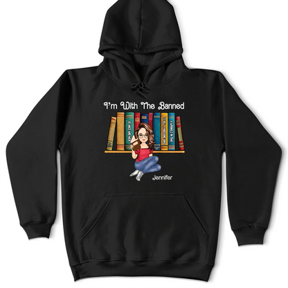 Reading Book I'm With The Banned - Personalized Hoodie