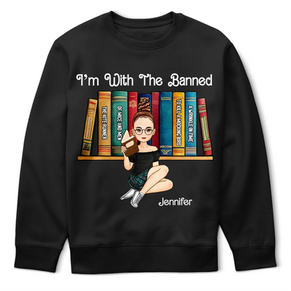 Reading Book I'm With The Banned - Personalized Hoodie