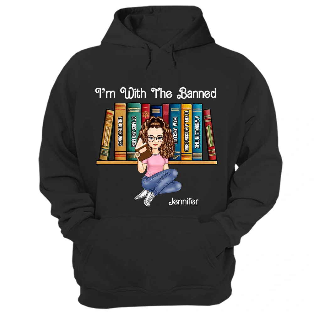 Reading Book I'm With The Banned - Personalized Hoodie