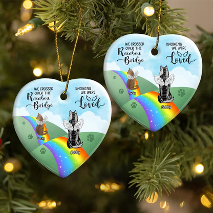 Over The Rainbow Bridge - Personalized Heart Ornament