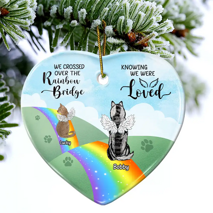 Over The Rainbow Bridge - Personalized Heart Ornament