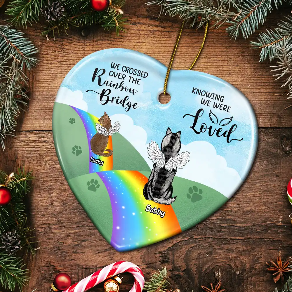 Over The Rainbow Bridge - Personalized Heart Ornament