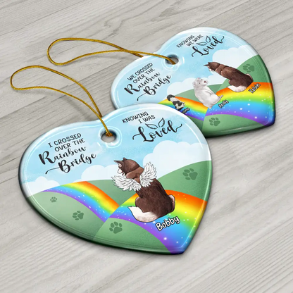 Over The Rainbow Bridge - Personalized Heart Ornament