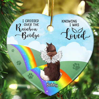 Over The Rainbow Bridge - Personalized Heart Ornament