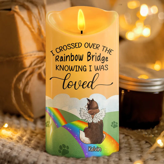 Over The Rainbow Bridge - Personalized Flameless LED Candle