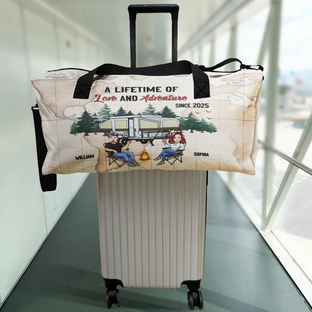 Camping Couple A Lifetime Of Love & Adventure - Personalized Duffle Bag
