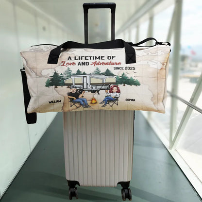 Camping Couple A Lifetime Of Love & Adventure - Personalized Duffle Bag