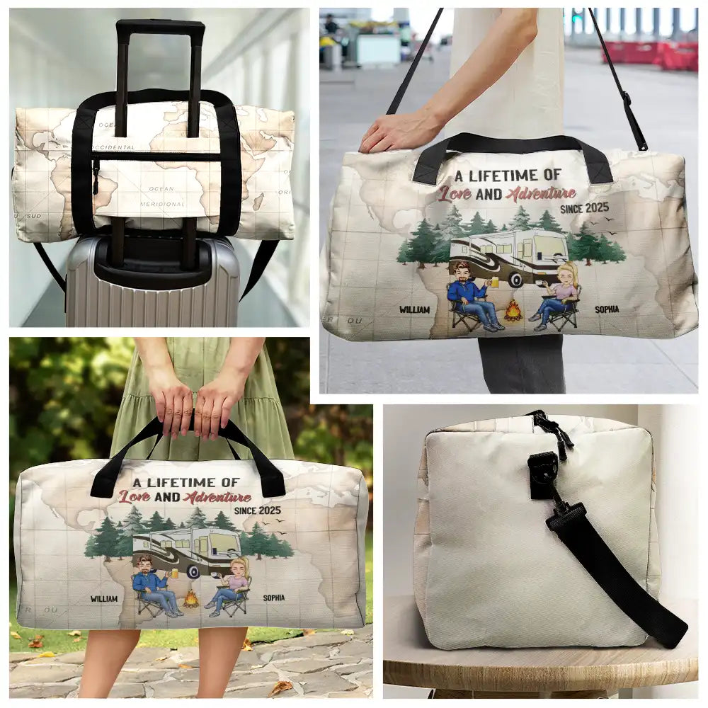 Camping Couple A Lifetime Of Love & Adventure - Personalized Duffle Bag