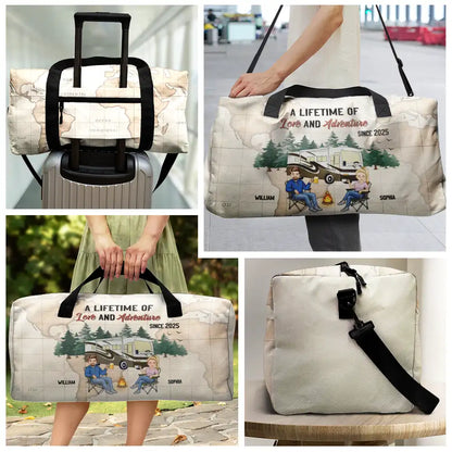 Camping Couple A Lifetime Of Love & Adventure - Personalized Duffle Bag