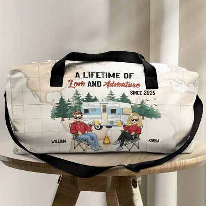 Camping Couple A Lifetime Of Love & Adventure - Personalized Duffle Bag