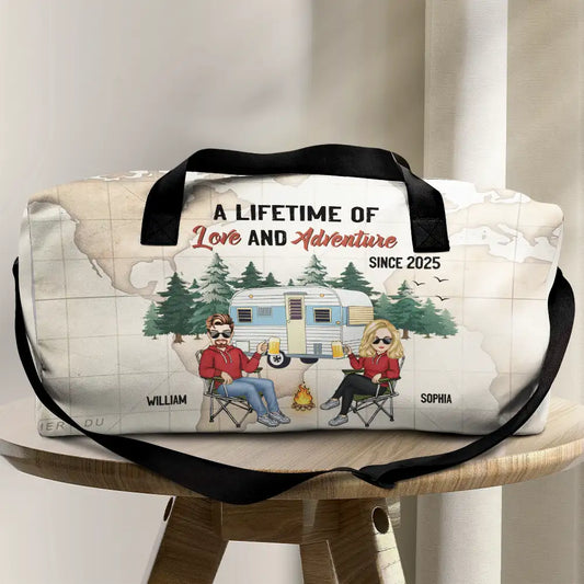 Camping Couple A Lifetime Of Love & Adventure - Personalized Duffle Bag
