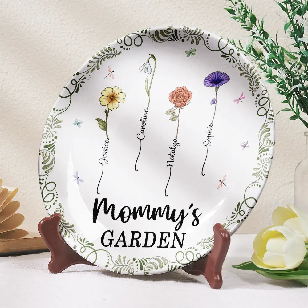 Birth Flower Grandma's Garden - Personalized Ceramic Plate
