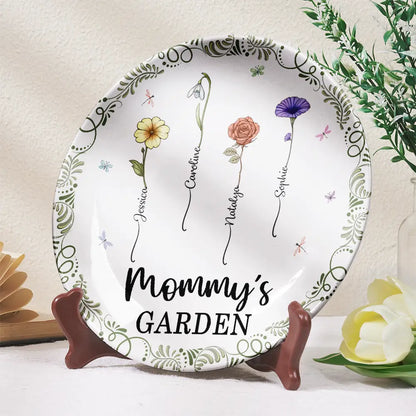 Birth Flower Grandma's Garden - Personalized Ceramic Plate